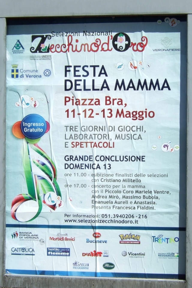 Festa Della Mamma sign in Verona