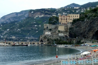 Maiori beach and dock, Amalfi Coast